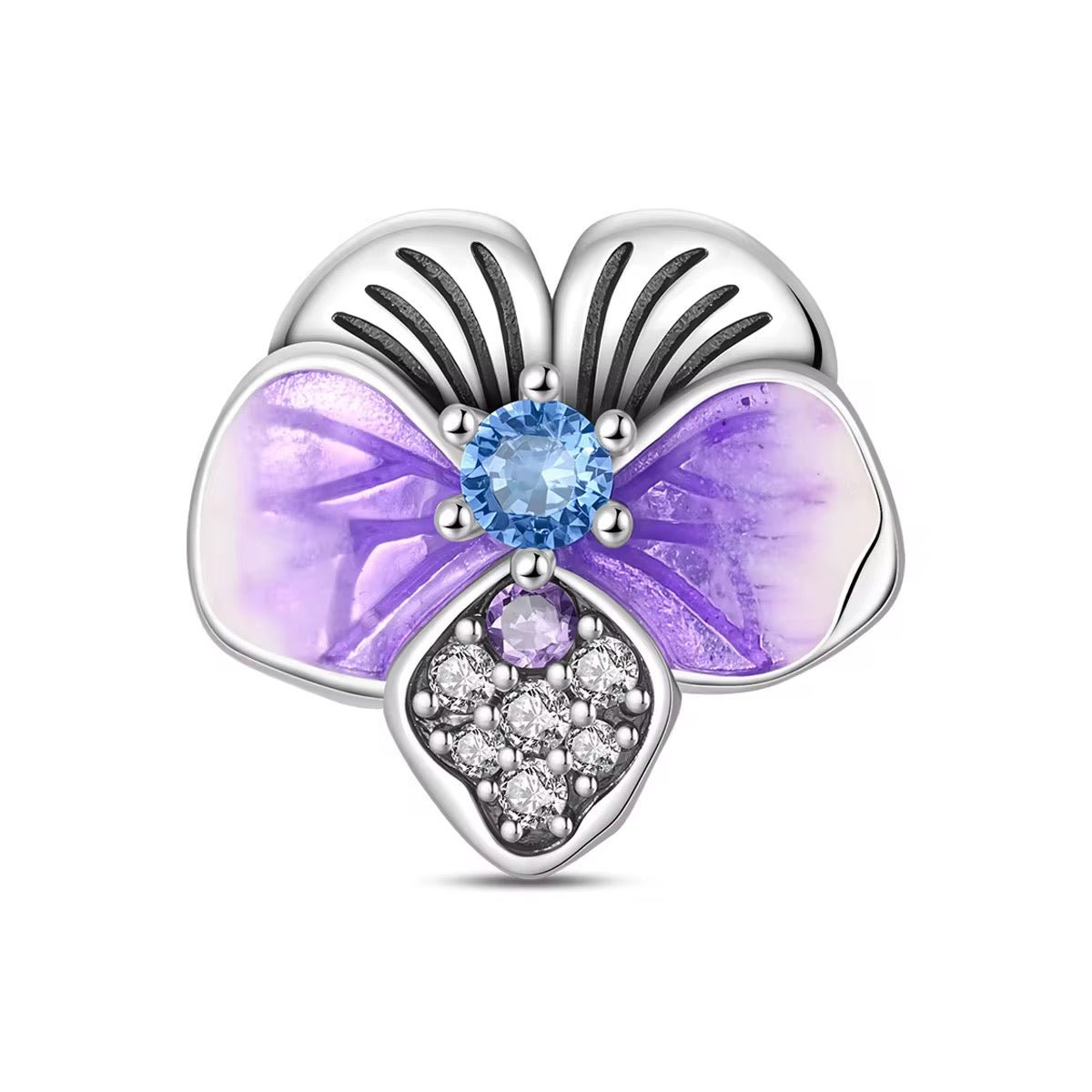 Silver Purple Butterfly Charm - bellissi