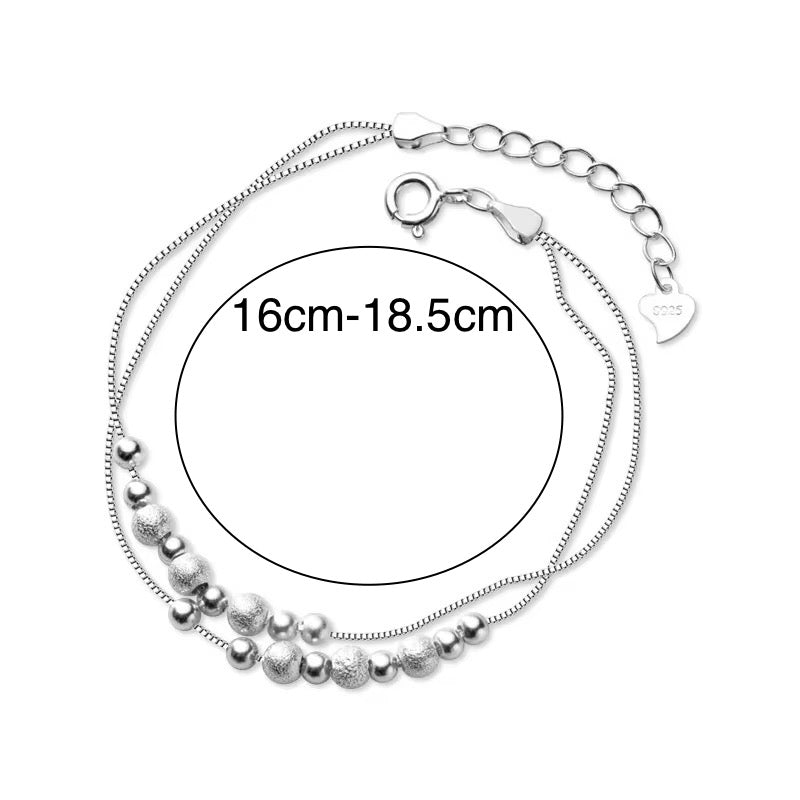 Silver Stardust Beaded Layer Bracelet - bellissi