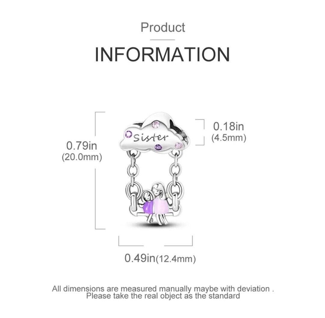 Sisters On A Swing Dangle Charm - bellissi