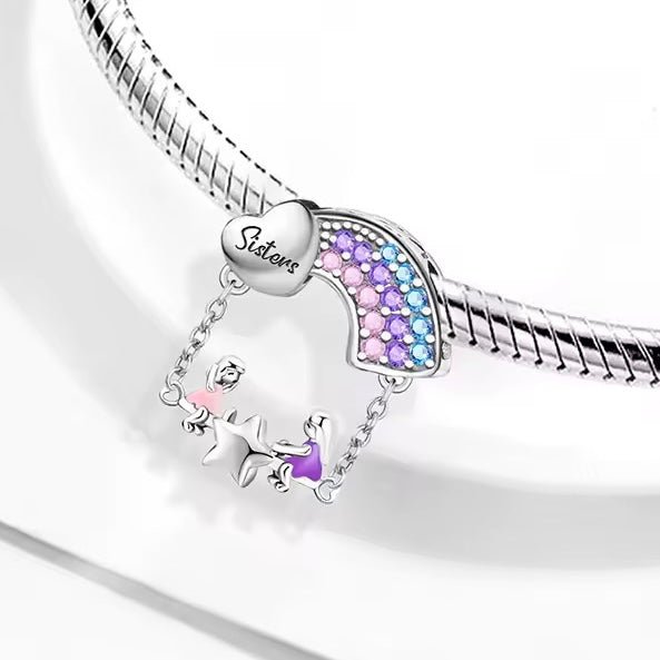 Sisters On Star Dangle Charm - bellissi