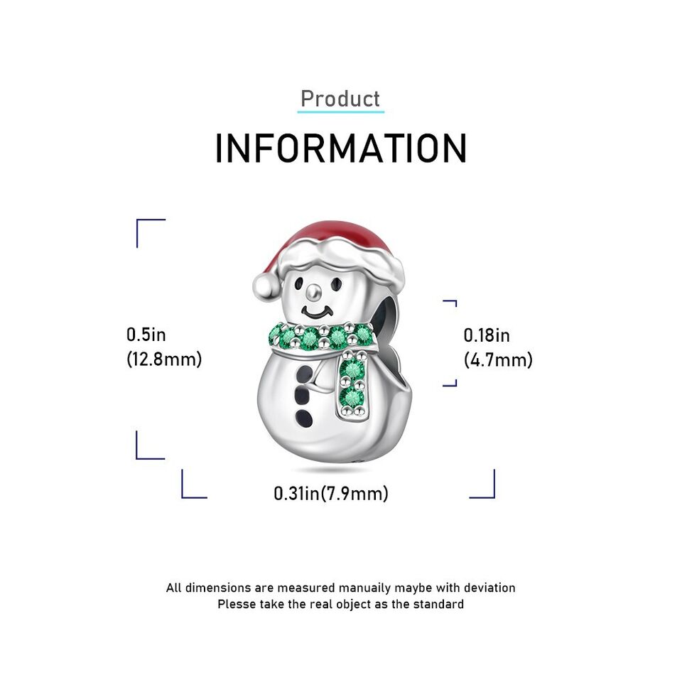 Snowman With Santa Hat Charm - bellissi