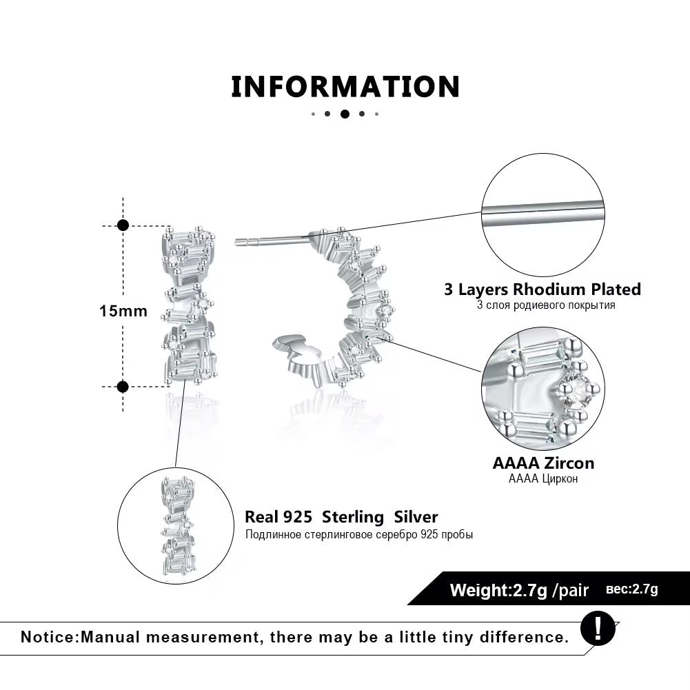 Sparkling Half Hoop Earrings - bellissi