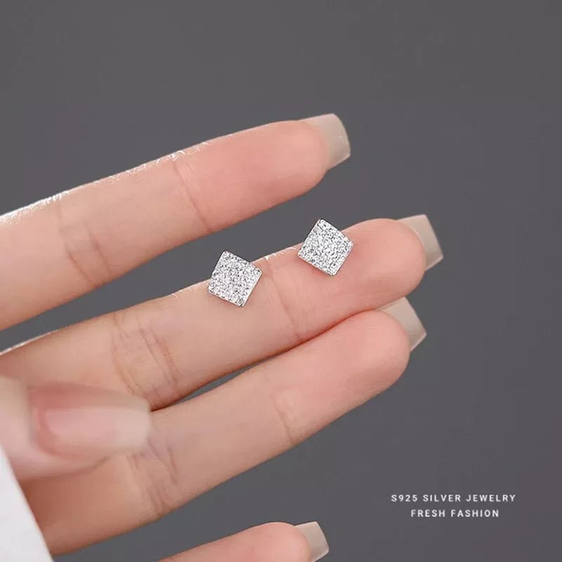 Sparkling Square Zirconia Stud Earrings - bellissi
