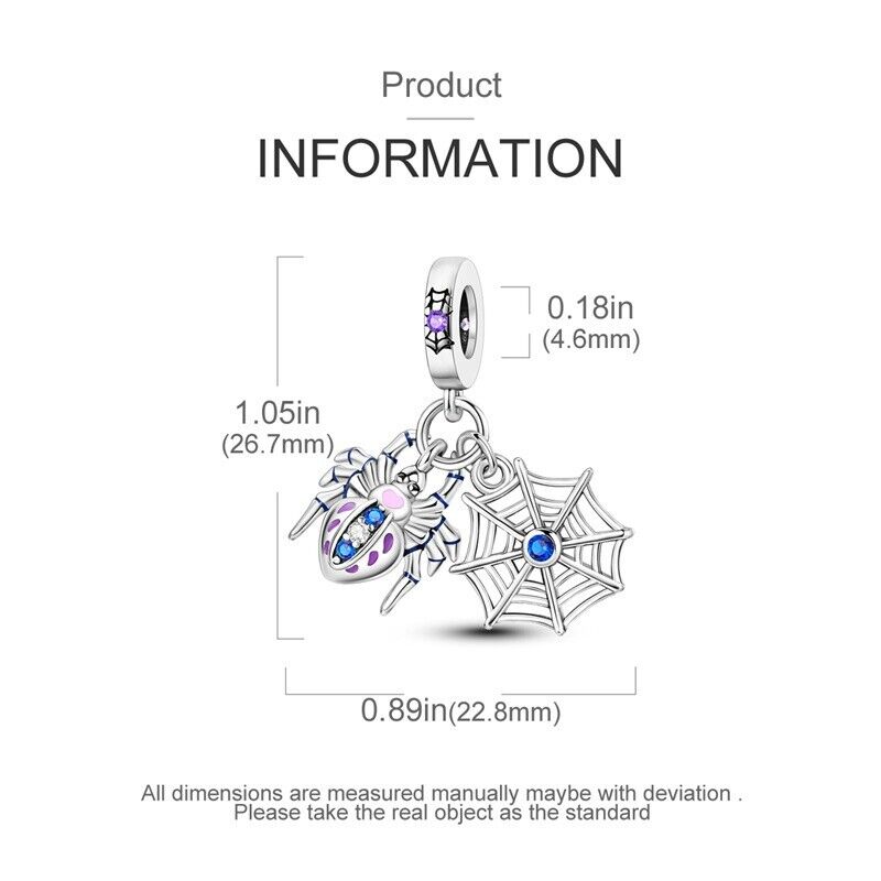 Spider & Web Dangle Charm - bellissi