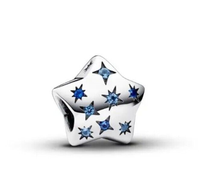 Star With Blue Zircon Stars Charm - bellissi
