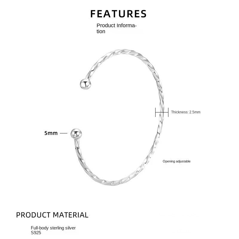 Sterling Silver Bracelet with Ball Ends - bellissi
