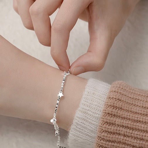 Sterling Silver Star Charm Bracelet - bellissi