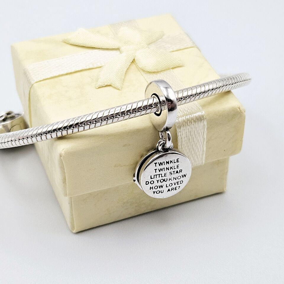 Stork & Newborn Baby Gift Dangle Charm - bellissi