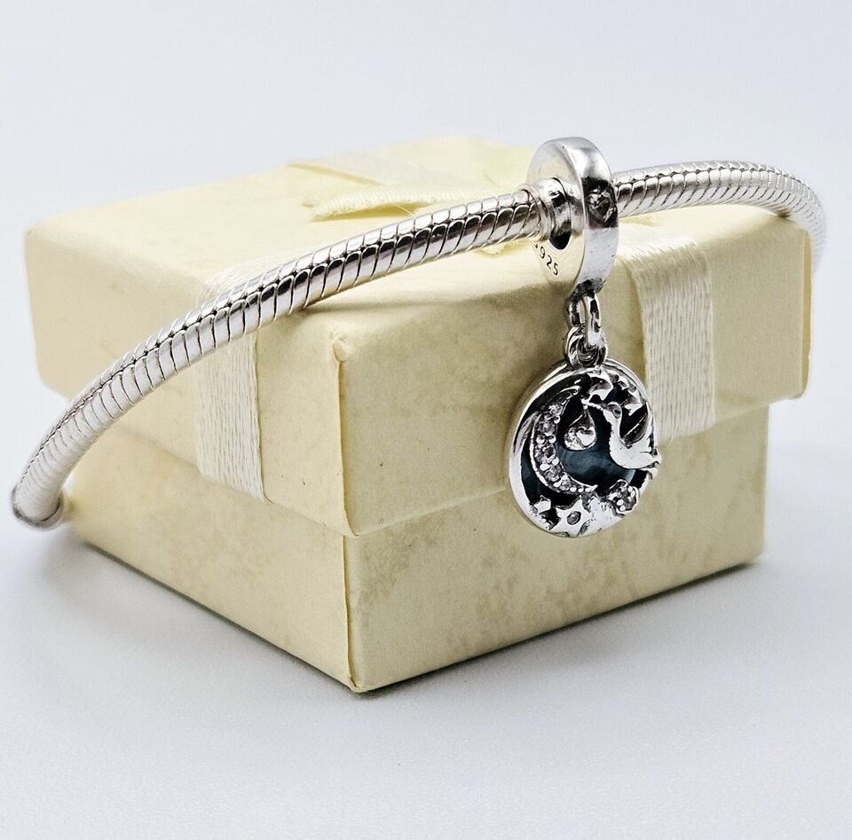 Stork & Newborn Baby Gift Dangle Charm - bellissi