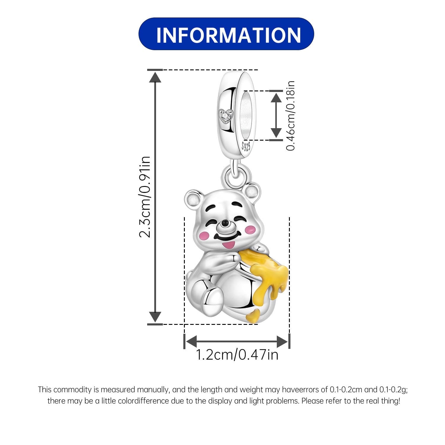 Sweet Honey Hug Bear Charm - bellissi