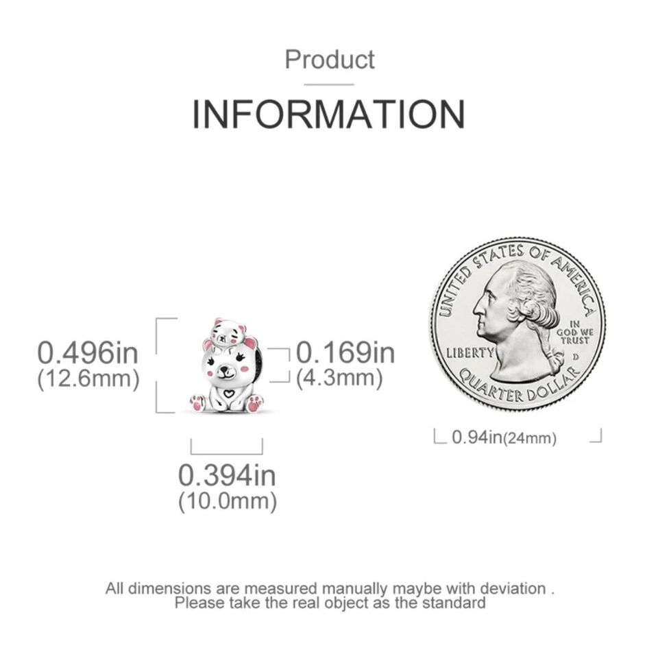 Teddy Bear & Baby Charm - bellissi