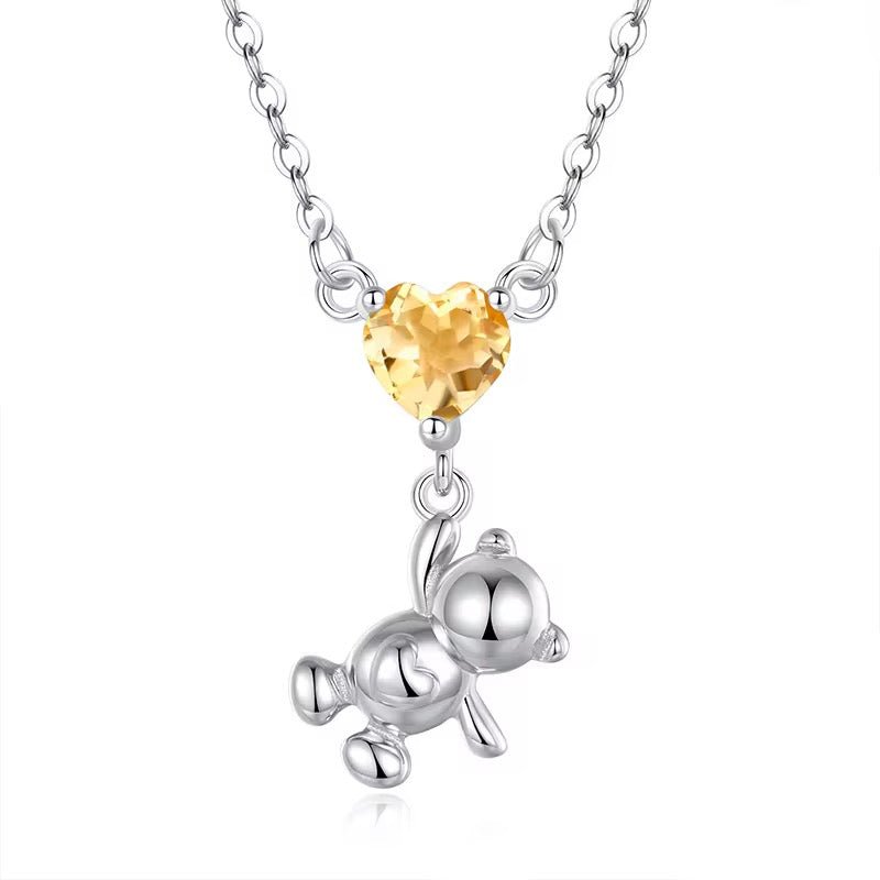 Teddy on Natural Gemstone Necklace - bellissi