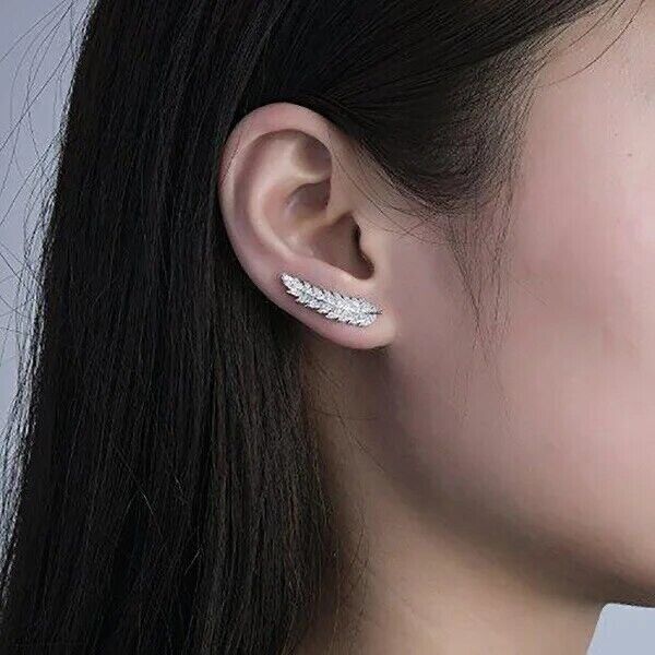 Trendy Luxury Leaf Stud Earrings - bellissi