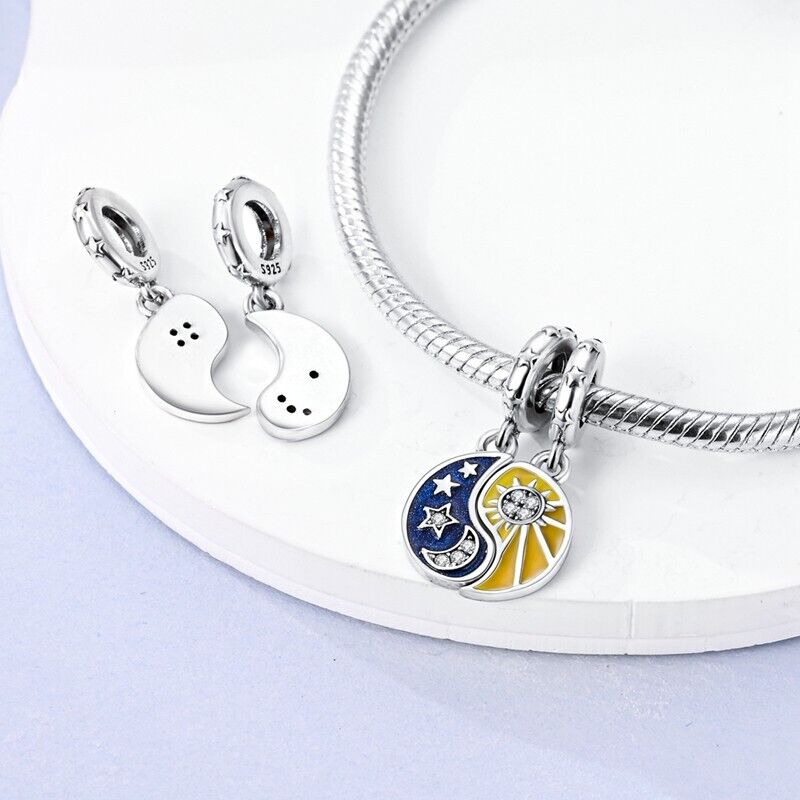 Ying Yang Splittable Sun & Moon Charm - bellissi