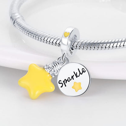 Yellow Star Sparkle Charm