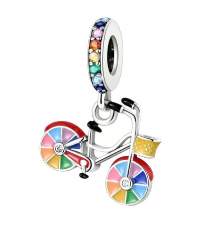 Rainbow Bike With Basket Charm