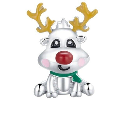 Rudolph Reindeer Silver Charm