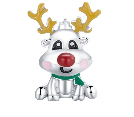 Rudolph Reindeer Silver Charm