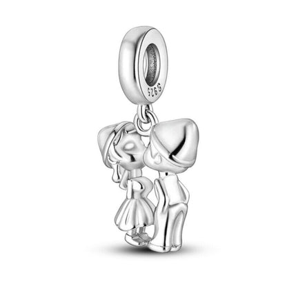 Kissing Couple Love Dangle Charm