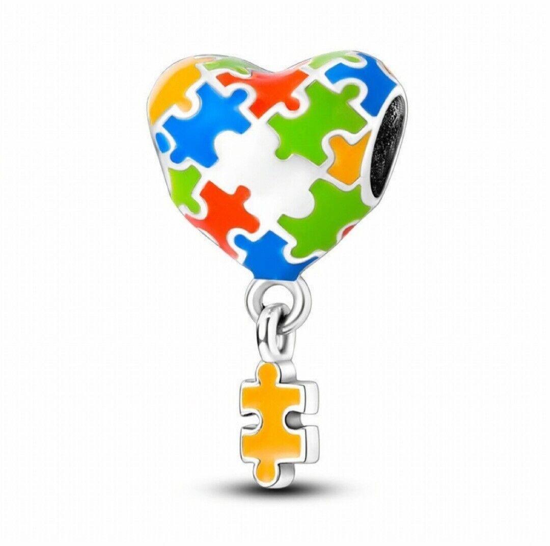 Puzzle Heart Balloon Charm