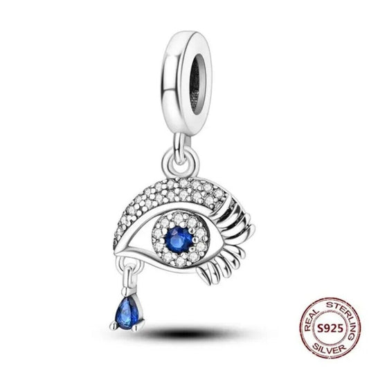 Blue Zircon Eye Dangle Charm