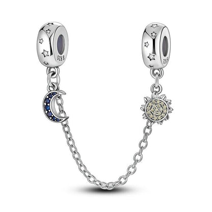 Safety Chain Sun and Moon Charm