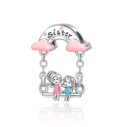 Sisters On Swing Dangle Charm