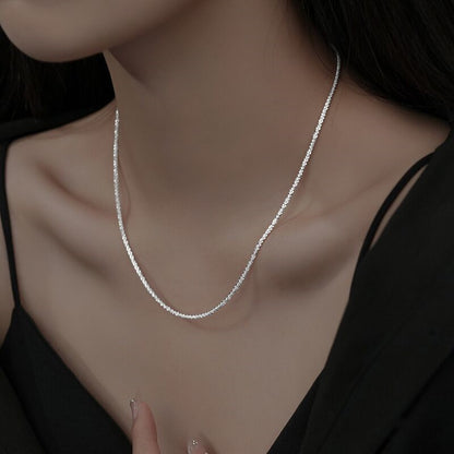 Sparkling Collarbone Necklace 2mm S925 Sterling Silver