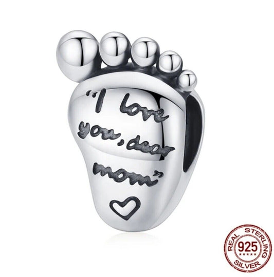 Love Mom Baby Foot Charm