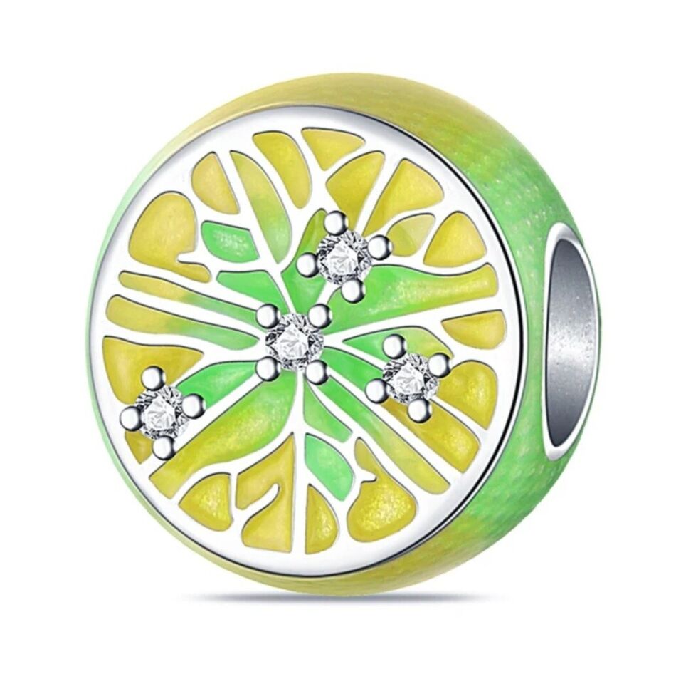 Sparkling Lemon Slice Bead Charm