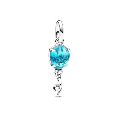 Blue Balloon Murano Glass Dangle Charm