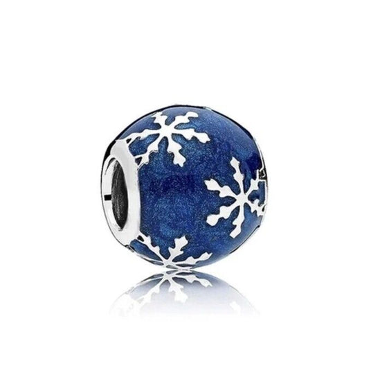 Christmas Gift Blue Snowflake Charm