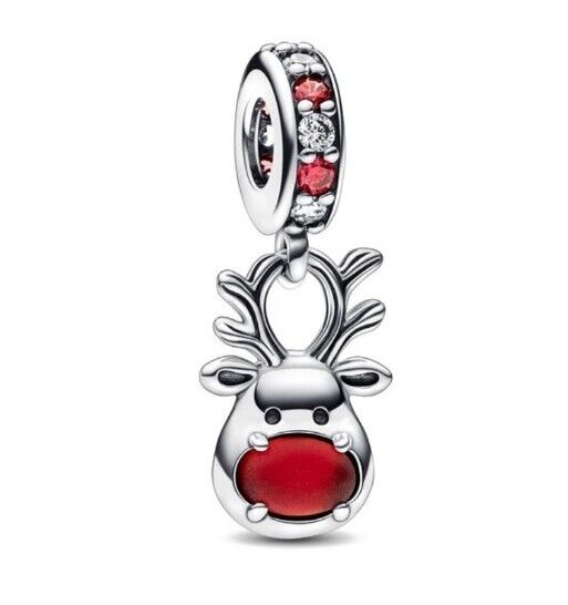 Rudolph Reindeer Red Murano Glass Charm