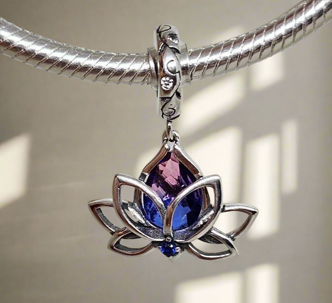 Lotus Flower Crystal Charm