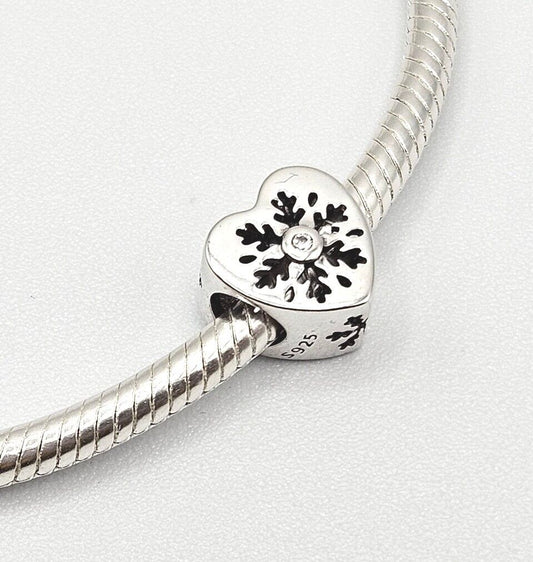 Snowflake Heart Charm