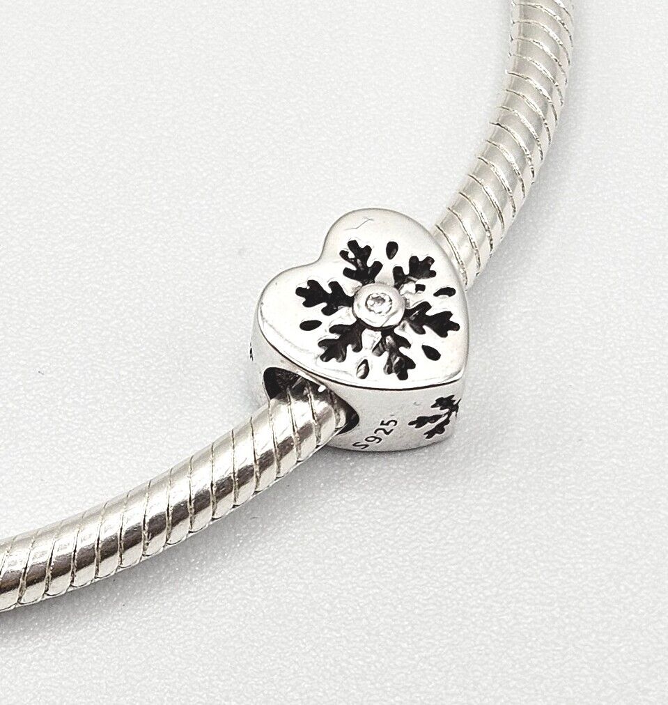 Snowflake Heart Charm