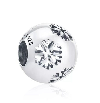 Snowflake Silver Ball Charm