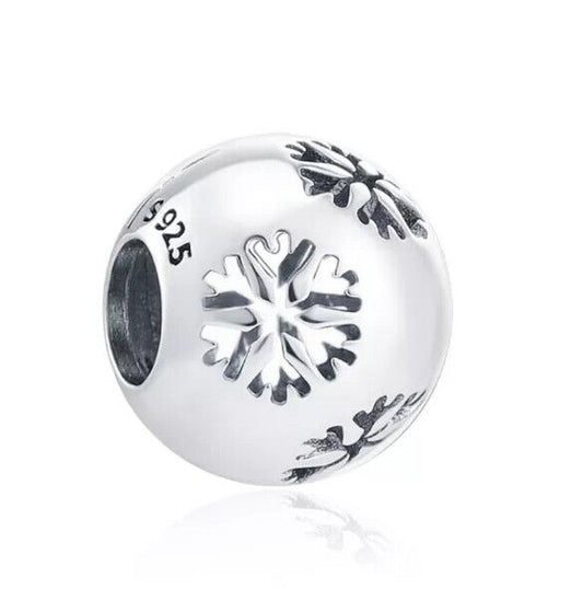 Snowflake Silver Ball Charm