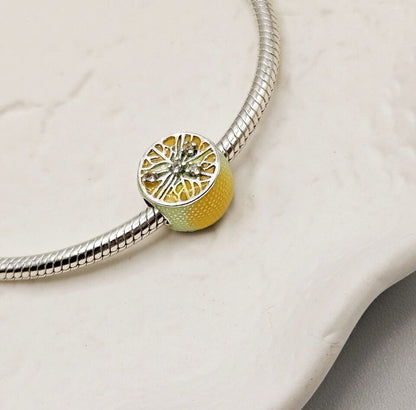Sparkling Lemon Slice Bead Charm