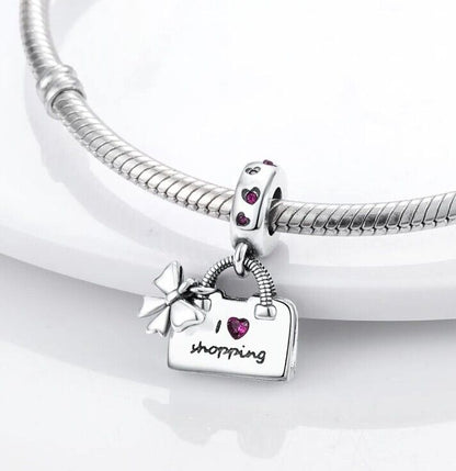 Love Shopping Bag Dangle Charm