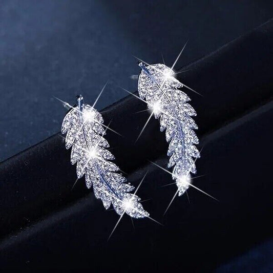 Trendy Luxury Leaf Stud Earrings