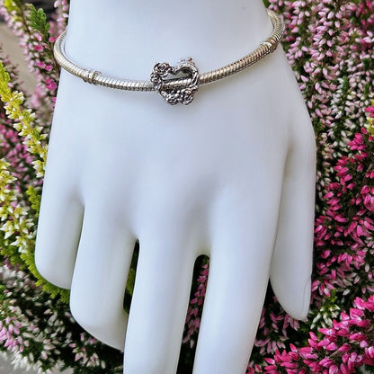 Heart With Flowers Charm