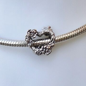 Heart With Flowers Charm