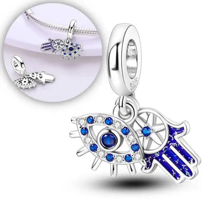 Hamsa Hand & Evil Eye Dangle Charm