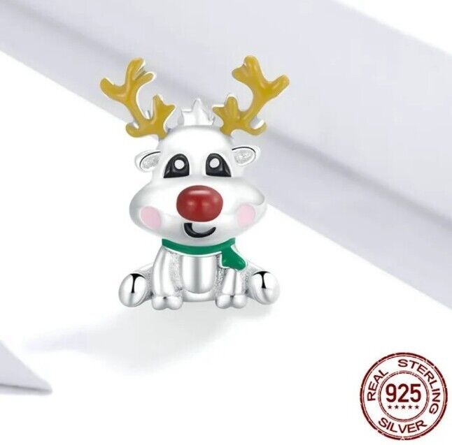 Rudolph Reindeer Silver Charm