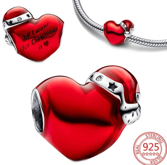 Red Heart & Santa Hat Charm