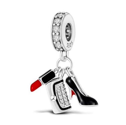 Lipstick Bag Heels Shoe Dangle Charm
