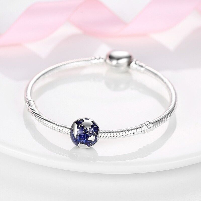 Blue Globe Earth Clip On Charm