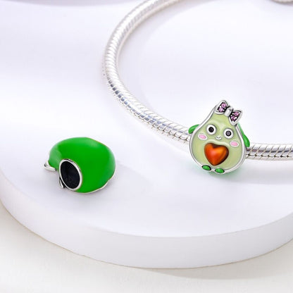 Green Avocado Heart Charm