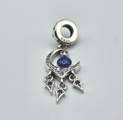 Moon Dreamcatcher Blue Zirconia Charm